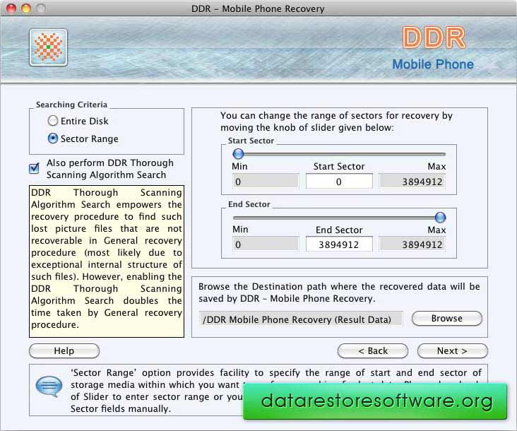 Screenshot of Mobile Phone Mac Data Recovery