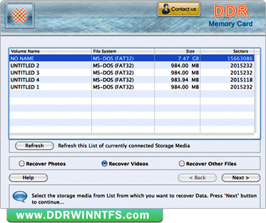Mac DDR Recovery Software - Memory Card