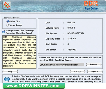 Mac DDR Recovery Software - Pen Drive